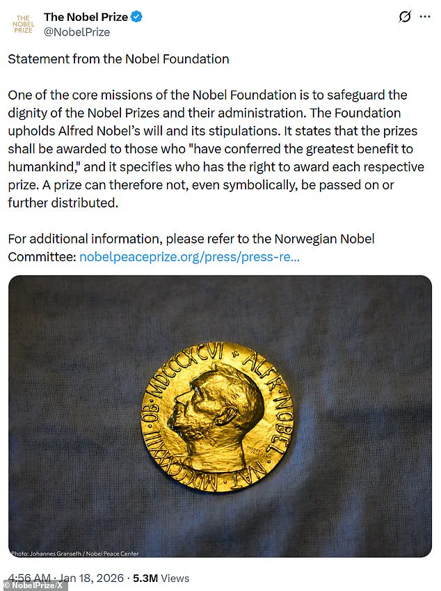 Trump Faces Controversy as Nobel Peace Prize Medal Presented in Oval Office, Administration Accuses Foundation of 'Playing Politics'