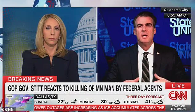 Oklahoma Governor Kevin Stitt Criticizes Federal Immigration Enforcement Amid Minnesota Protest Death