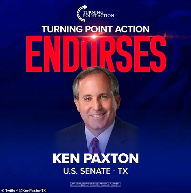 Turning Point Action Faces Backlash Over Endorsement of Ken Paxton Amid Contradiction with Charlie Kirk's Legacy
