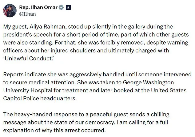 Ilhan Omar's Guest Arrested by ICE During State of the Union Address Amid Immigration Protest