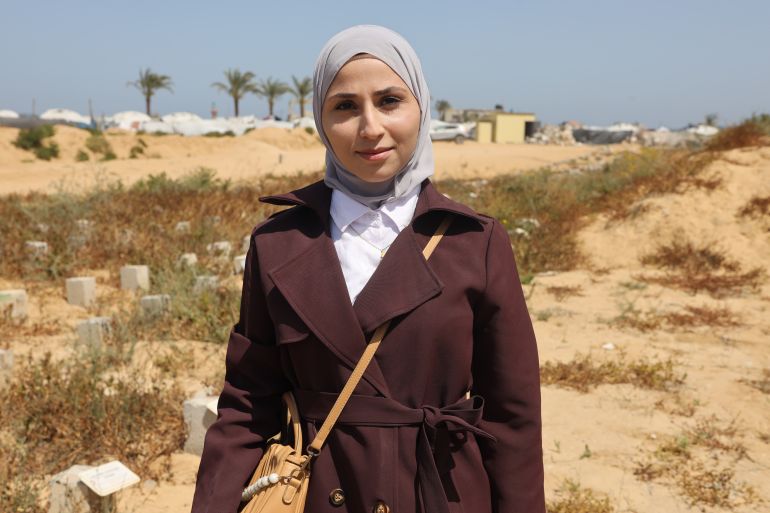 Gaza mother searches for husband among missing in war cemetery.